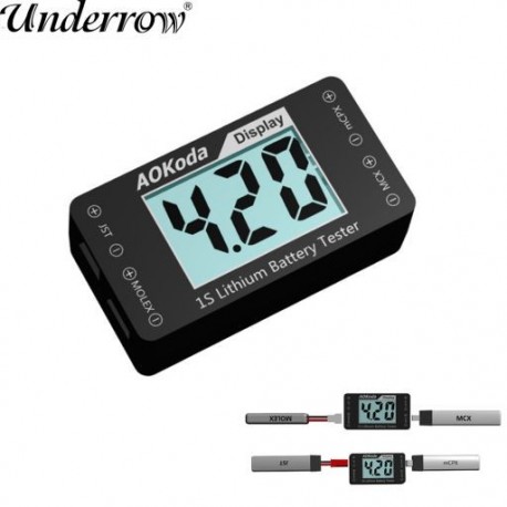 Szín: 1db - AOKoda AOK-041 1S lítium akkumulátor teszter jelzője ellenőrzőhöz JST MOLEX mCPX MCX dugós csatlakozó