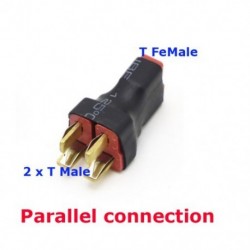 Szín: Tf - 2T-m Párhuzamos - XT60 / T dugasz 2 dugasz 1 aljzatba / 1 dugasz 2 aljzat csatlakozó párhuzamos adapter autós