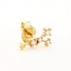 4 - 1 db 12 Constellations 925 Sterling ezüst fülbevaló női fülbevaló fülbevaló füllyukasztás 18K arany esküvői