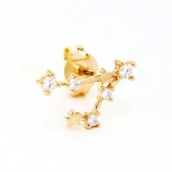 12 - 1 db 12 Constellations 925 Sterling ezüst fülbevaló női fülbevaló fülbevaló füllyukasztás 18K arany esküvői