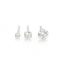Ezüst - 3db/készlet 925 Sterling ezüst fülbevaló 2mm 3mm 4mm Minimalista négykarmos gyémánt fülbevaló finom ékszer