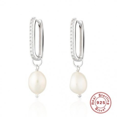 2 - Bohemia barokk szabálytalan gyöngy fülbevaló nőknek 925 sterling ezüst fülbevaló karika Pendientes Plata esküvői