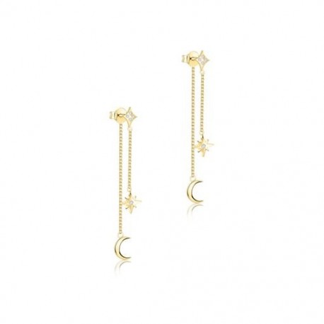 fehér - Star Moon Bojt fülbevaló ezüst 925 női fülbevaló csepp fülbevaló esküvői parti 18K arany piercing ékszer