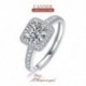 8 - Luxus 1CT moissanite halo gyűrű cirkon burkolt gyémánt esküvői gyűrű 925 ezüst 925 női ékszer