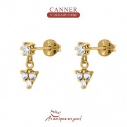 fehér - Háromszög alakú kristály fülbevaló ezüst 925 női fülbevaló fülbevaló fülbevaló cirkónia esküvői parti