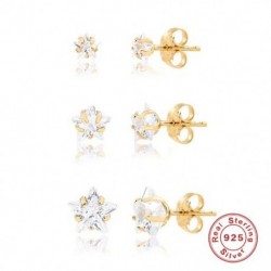 1 - 3db/szett Csillag virág cirkon fülbevaló nőknek 925 sterling ezüst fülbevaló karika Pendientes Plata esküvői