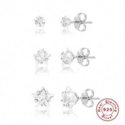 2 - 3db/szett Csillag virág cirkon fülbevaló nőknek 925 sterling ezüst fülbevaló karika Pendientes Plata esküvői