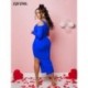 Szín: fehér XXL - Egy vállú, hosszú ujjú koktélruha Női áttetsző hálós, átlátszó Bodycon ruhák Szexi, oldalt