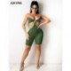 Szín: bordó XXL - Spagettipántos Bodycon Rompers Női Játszóruhák Tömör dekoltázsú V-nyakú ujjatlan motoros Body