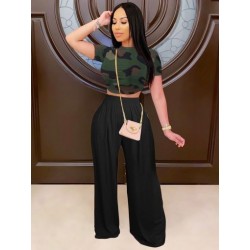 Szín: fekete XL - Női irodai női magas derekú, széles szárú nadrág Utcai ruha egyszínű teljes hosszúságú nadrág