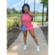 Szín: rózsaszín XL - Neon színű Fitness Rúdozott húzózsinór feszes ruha Női derékszíj Kivágott hát nélküli