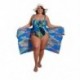 Szín: kék 5XL - Nagy méretű női fürdőruha, kétrészes szett Cover Up bikini szettek Szexi jumpsuit fürdőruha