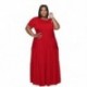 Szín: piros 4XL - Nagy méretű ruhák női nyári ruhák laza sztreccs elegáns alkalmi maxi elegáns ruha 2022