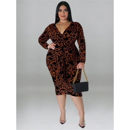 Szín: mélybarna XXXL - Nagy méretű ruhák buli Bodycon női ruhák hosszú ujjú szexi maxi ruha irodai női elegáns 2022