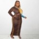 Szín: Többszínű 4XL - Nagy méretű női ruházat őszi téli ruhák hosszú ujjú Bodycon ruha ráncos színátmenetes