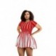 Szín: piros S - Női ruhák, 2021. nyár. Ruházat Csíkos nyakkendő, Festéknyomat Alkalmi, Édes divat Utcai ruházat Mini