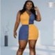 Szín: sárga 5XL - Nagy méretű, 2 részes női szett 5xl női szoknyával és felső kötött Bodycon patchwork cipzárral