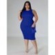 Szín: narancssárga XXL - Nagy méretű női ruházati ruha 2023 nyár, masszív mintás Bodycon Stretch elegáns midi ruhák
