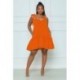 Szín: narancssárga XXXL - Női ruha farmer pántok csúszós laza alkalmi édes mini ruhák nagy szegélyű divatos ruhák