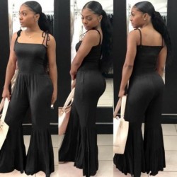 Szín: fekete XL - Jumpsuit Női nyári ruházat Elegáns, széles lábú, egyrészes ruha divat, édes nyár 2021 body