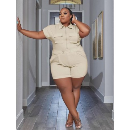 Szín: bézs 5XL - Nagy méretű, 2 részes női készlet