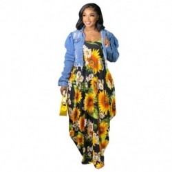 Szín: nyomat 4XL - Nyomtatás Tank ruha Nagy méretű 5XL női nyári szexi bő sztreccs zsebek Elegáns maxi ruhák