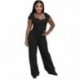 Szín: fekete XXL - Női ruházat S-3xl Jumpsuit Sweet Elegant V nyakú, széles lábú, egyrészes ruhák, divat 2022. nyár