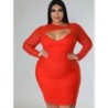 Szín: piros 5XL - Nagy méretű Női ruhák Szexi, hollow out mesh patchwork Midi ruha Divat szexi klubruhák 2022