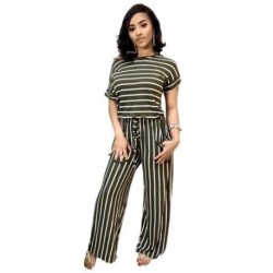 Szín: Army Green XL - Nagy méretű S-5xl Jumpsuit női szexi csíkos egyrészes ruha divat Elegáns alkalmi irodai női body