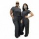 Szín: szürke XL - Nagyméretű S-5xl Jumpsuit női szexi csíkos egyrészes ruha divat Elegáns alkalmi irodai női body