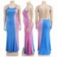 Szín: szürke XXL - Maxi ruhák nőknek Sexy Slip Bodycon Stretch Születésnapi Nyakkendő Festék Divat Outfit Akciós