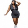 Szín: szürke 5XL - Nagy méretű S-4XL ruha női kapucnis kapucnis cipzárral felhúzható Solid Bodycon alkalmi ruhák nyári