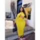 Szín: piros 4XL - Nagy méretű női ruhák Sexy Hollow Out hosszú ujjú Bodycon Stretch Elegant Maxi ruha L-4xl