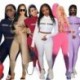 Szín: fehér XXL - Női ruha szettek őszi szerencsés címke vastag kötött kötött felső ceruza leggings sztreccs