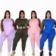 Szín: zöld 4XL - Nagy méretű kétrészes ruhák női őszi ruhák XL-4XL melegítő ruha tréningruha meleg szövet Crop