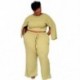 Szín: sárga XXXL - Új, nagyméretű női ruházati kétrészes szett alkalmi csúszós ujjú bordázott szupersztreccs