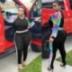 Szín: 2 XXL - Nagy méretű L-4XL női 2 részes szett nyakkendő festék patchwork Strech Activewear kocogó outfit motoros