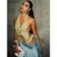 Szín: zöld S - Akaily Summer Hollow Out Streetwear Jumpsuit nőknek 2023 Halter Ujjatlan Crop Body One Pieces Skinny Green
