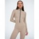 Szín: APRICOT M - Akaily Summer Purple Bodycon Jumpsuits Női 2023 Szexi, hosszú ujjú, cipzáras Aktív ruházat Egyrészes