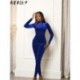 Szín: piros S - Akaily Blue Velvet Jumpsuit Női Alkalmi, Elasztikus Egyrészes Őszi Felszerelések 2022 Hosszú ujjú Bodycon