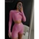 Szín: kék S - Akaily Summer Streetwear Solid Skinny Short készletek 2 kétrészes készletek Női ruhák Crop felsők és