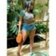 Szín: zöld L - Akaily Summer Streetwear Graphic Y2k felsők nőknek 2023 O nyakú, rövid ujjú Crop felsők Alkalmi Bodycon