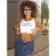 Szín: fehér S - AKAILY Summer Streetwear Bodycon fehér vágású felsők nőknek 2023 betűgrafikus vékony ujjatlan alsó