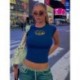 Szín: fekete L - Akaily Summer Street Graphics kék felsők nőknek 2023 O nyakú ujjatlan nyomtatás Y2K Crop Tops divatos