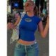 Szín: fekete L - Akaily Summer Street Graphics kék felsők nőknek 2023 O nyakú ujjatlan nyomtatás Y2K Crop Tops divatos