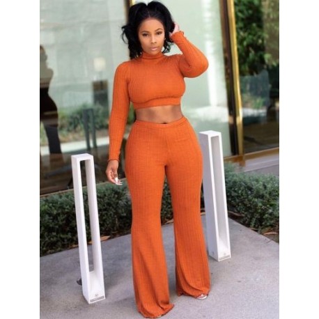 Szín: narancssárga L - Akaily őszi, téli narancssárga kötött, 2 részes készletek, női ruha, 2022, hosszú ujjú