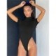 Szín: fekete L - Akaily Summer Solid alkalmi Jumpsuit Női 2023 O nyakú rövid ujjú Body One Pieces Outfitek Vékony fekete