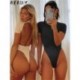 Szín: Khaki L - Akaily Summer Solid alkalmi Jumpsuit Női 2023 O nyakú rövid ujjú Body One Pieces Outfitek Vékony fekete
