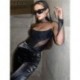 Szín: fekete S - Akaily Nyári Patchwork Meah Jumpsuit Női 2023 Garzonnyakú hosszú ujjú Body One Pieces Skinny Black
