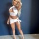 Szín: sárga L - Akaily Summer White Bodycon 2 kétrészes szoknya szettek női hozzáillő szettek Halter Ujjatlan Crop Top